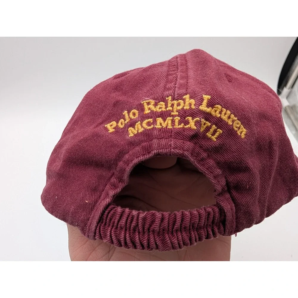 Polo Ralph Lauren Baby Boy Burgundy Cotton Pony Logo Baseball Cap 9-24M